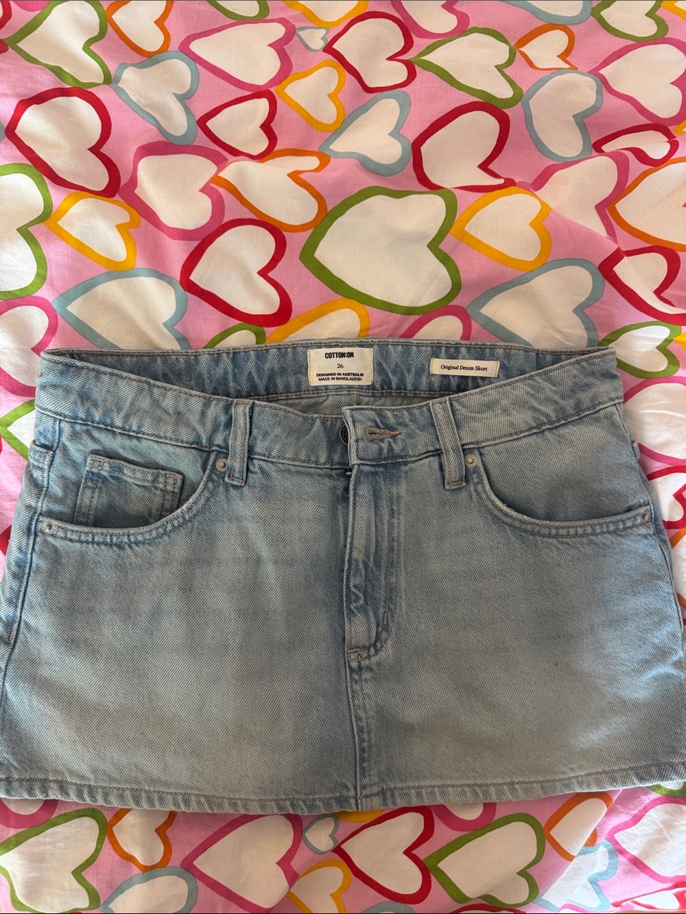 Cotton On Light Blue Denim Mini Skirt